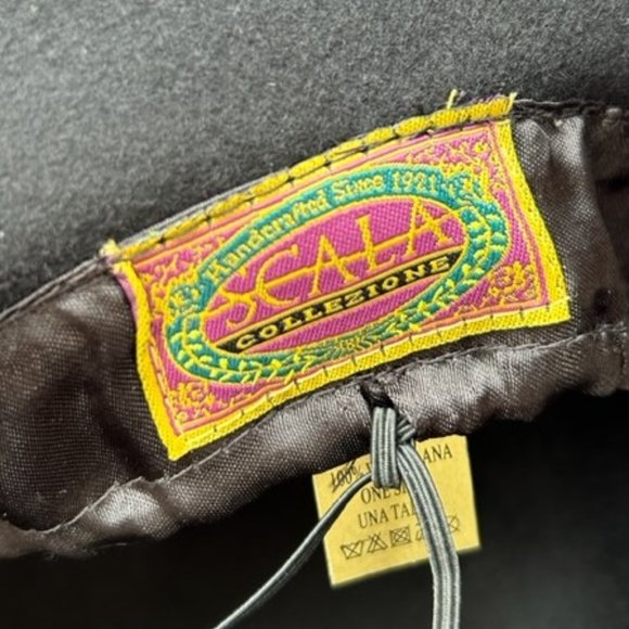 SCALA Collezione 100% Black Wool Hat with Decorated Bow - Picture 8 of 11